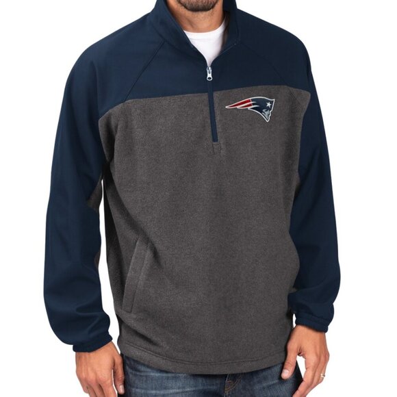 New England Patriots G-III Sports Navy Lightweight Quarter-Zip pullover - Picture 1 of 7